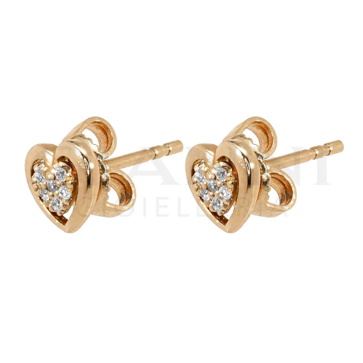 Orecchini Crivelli - Fantasia Cuore in Oro Rosa con Diamanti Orecchini