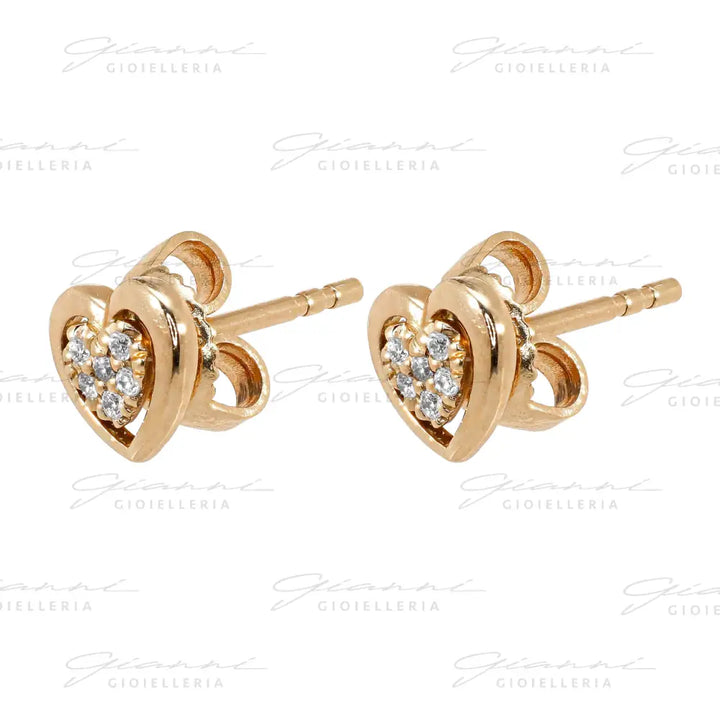 Orecchini Crivelli - Fantasia Cuore in Oro Rosa con Diamanti Orecchini