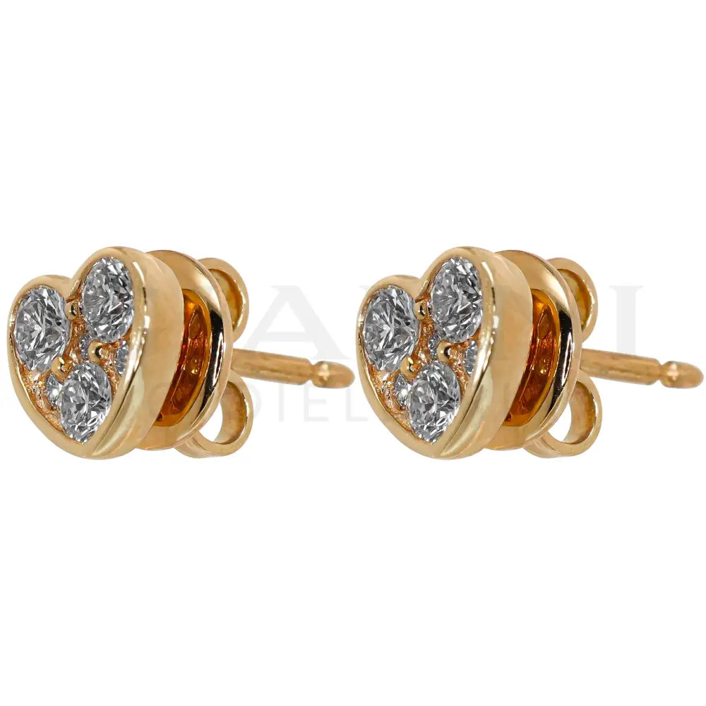 Orecchini Crivelli - Fantasia Cuore in Oro Rosa con Diamanti - Orecchini
