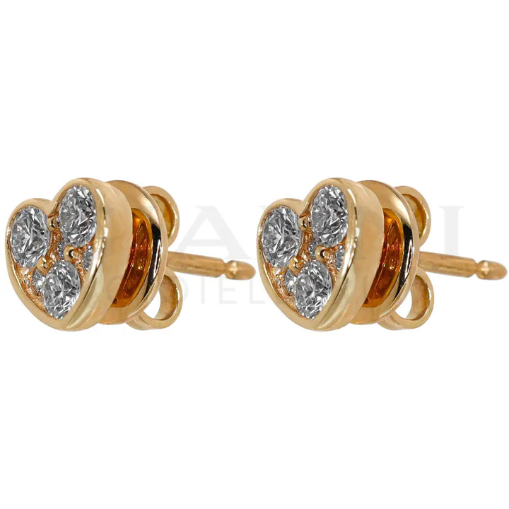 Orecchini Crivelli - Fantasia Cuore in Oro Rosa con Diamanti - Orecchini