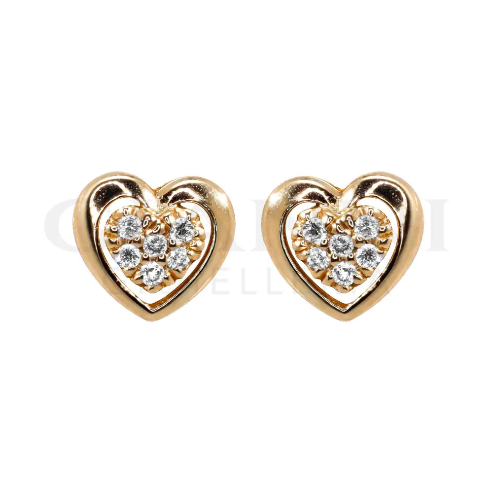 Orecchini Crivelli - Fantasia Cuore in Oro Rosa con Diamanti Orecchini