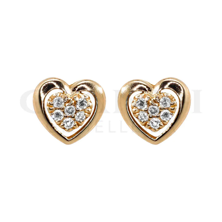 Orecchini Crivelli - Fantasia Cuore in Oro Rosa con Diamanti Orecchini