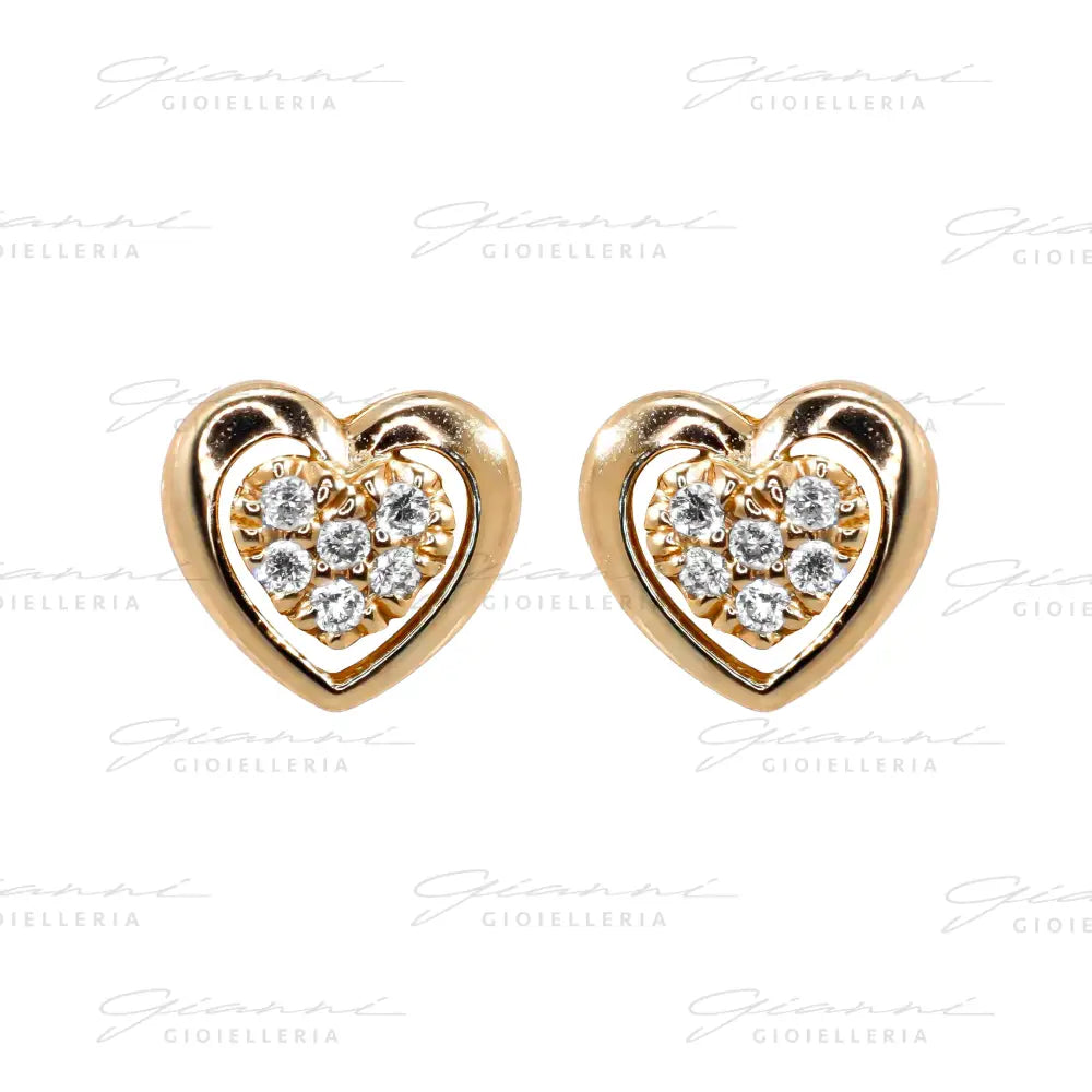 Orecchini Crivelli - Fantasia Cuore in Oro Rosa con Diamanti Orecchini