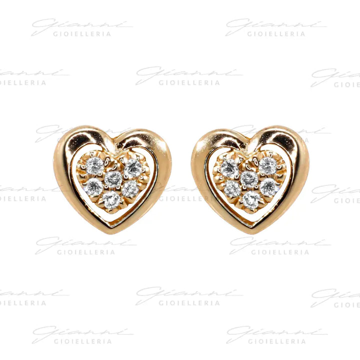 Orecchini Crivelli - Fantasia Cuore in Oro Rosa con Diamanti Orecchini