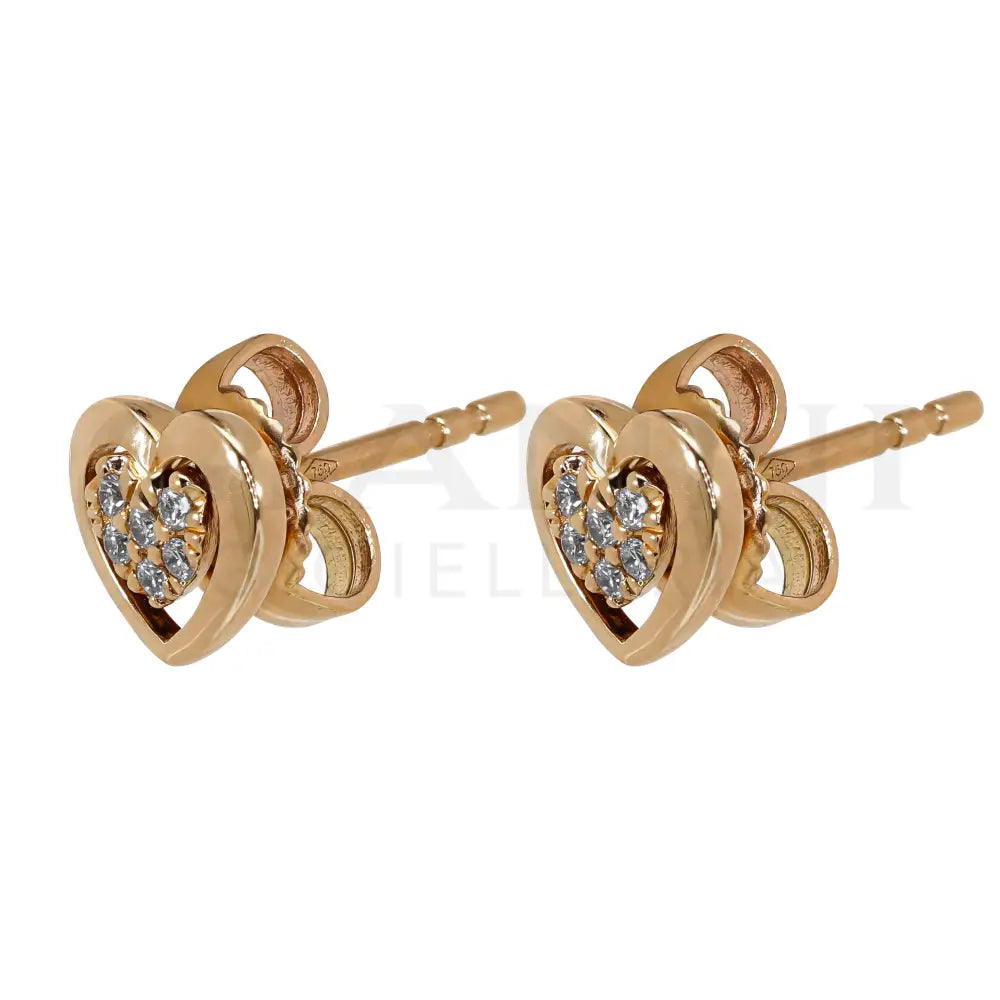 Orecchini Crivelli - Fantasia Cuore in Oro Rosa con Diamanti - Orecchini
