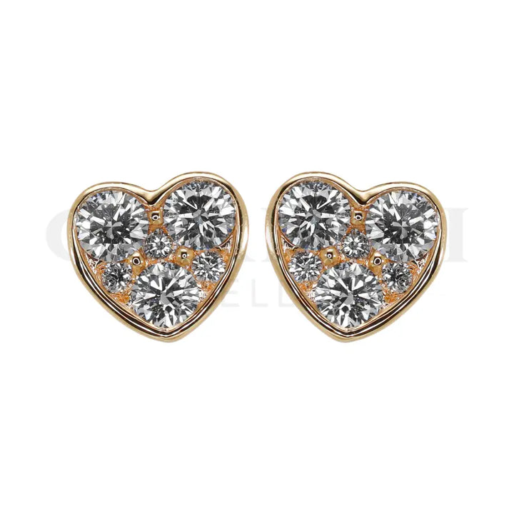 Orecchini Crivelli - Fantasia Cuore in Oro Rosa con Diamanti - Orecchini