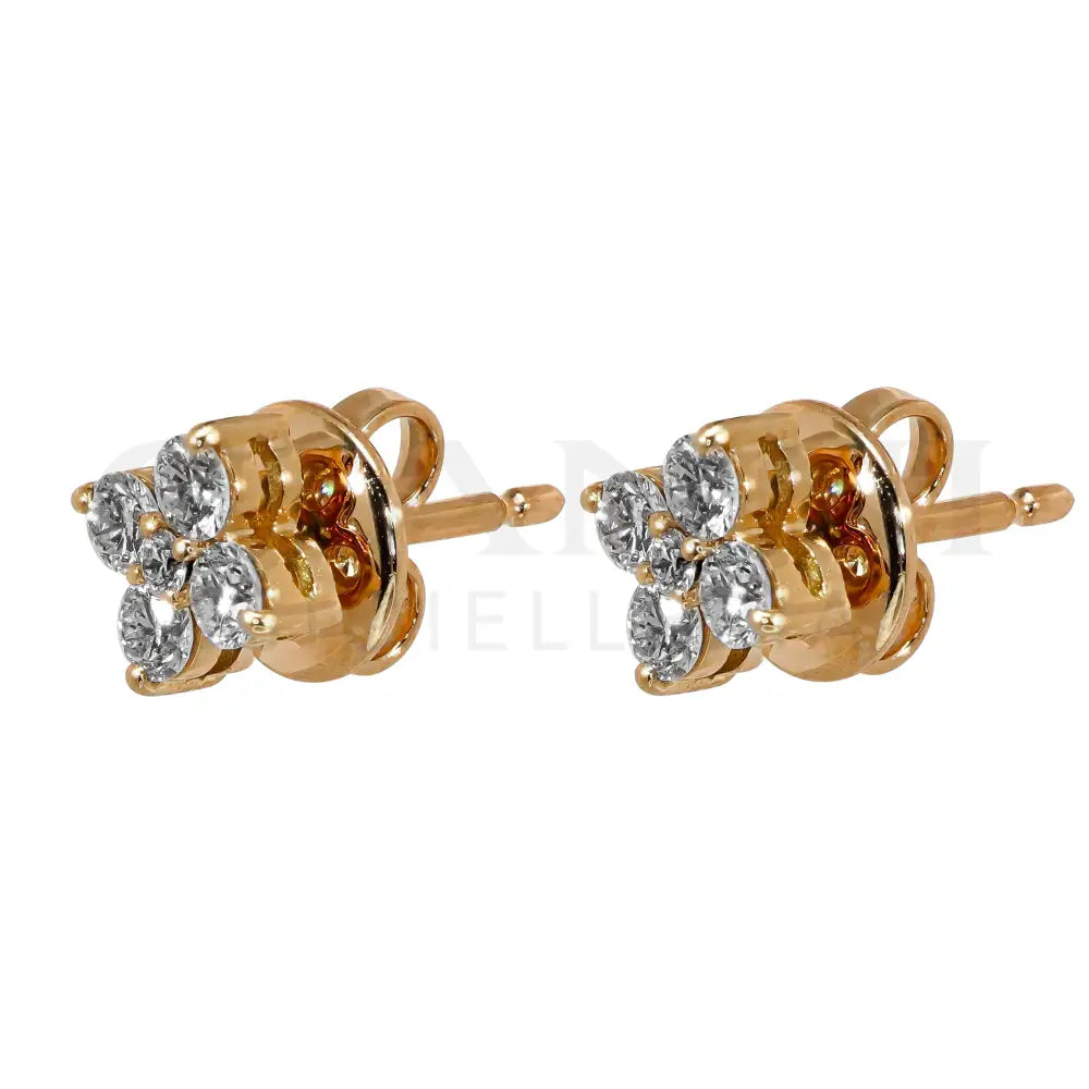 Orecchini Crivelli - Fantasia Fiore in Oro Rosa con Diamanti Orecchini