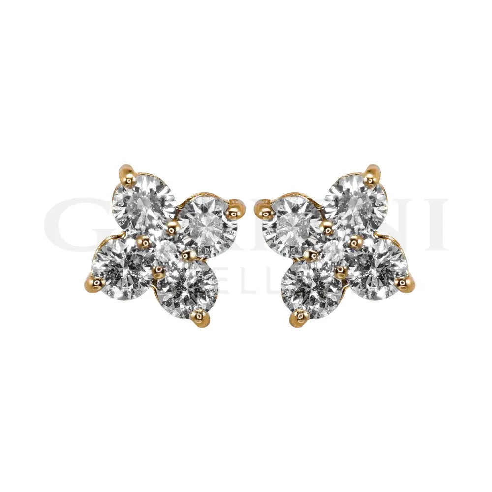Orecchini Crivelli - Fantasia Fiore in Oro Rosa con Diamanti Orecchini