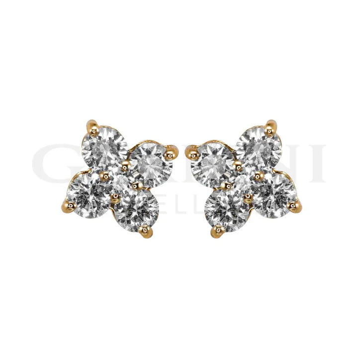 Orecchini Crivelli - Fantasia Fiore in Oro Rosa con Diamanti Orecchini