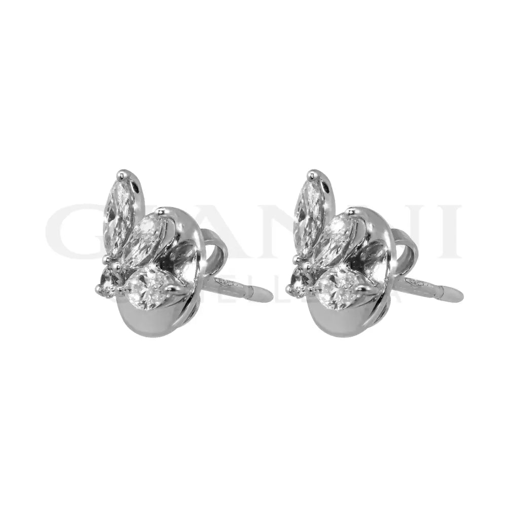 Orecchini Crivelli - Fantasia Petalo in Oro Bianco con Diamanti Orecchini