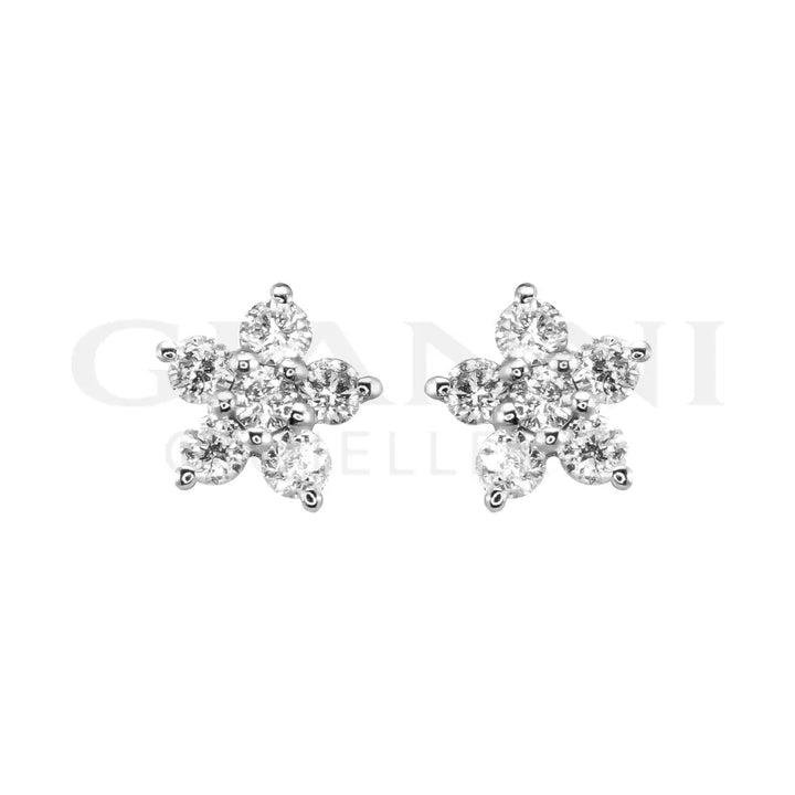 Orecchini Crivelli - Fantasia Stellina in Oro Bianco con Diamanti Orecchini