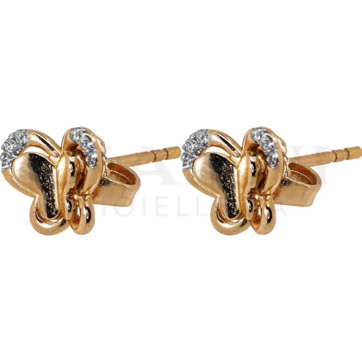 Orecchini Crivelli - Farfalle in Oro Rosa con contorno di Diamanti - Orecchini