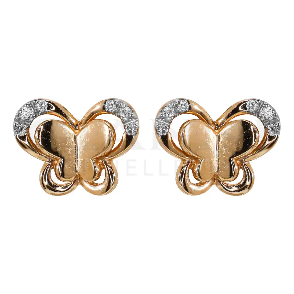 Orecchini Crivelli - Farfalle in Oro Rosa con contorno di Diamanti - Orecchini