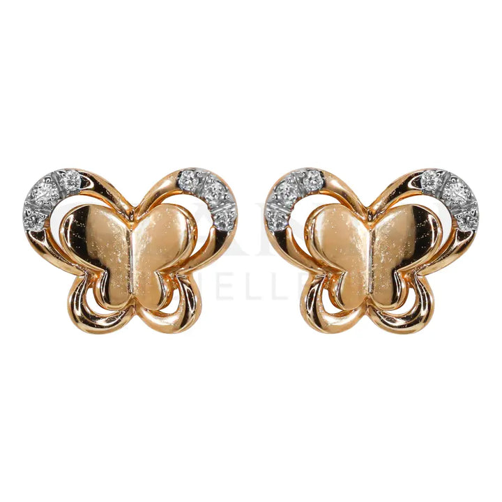 Orecchini Crivelli - Farfalle in Oro Rosa con contorno di Diamanti - Orecchini