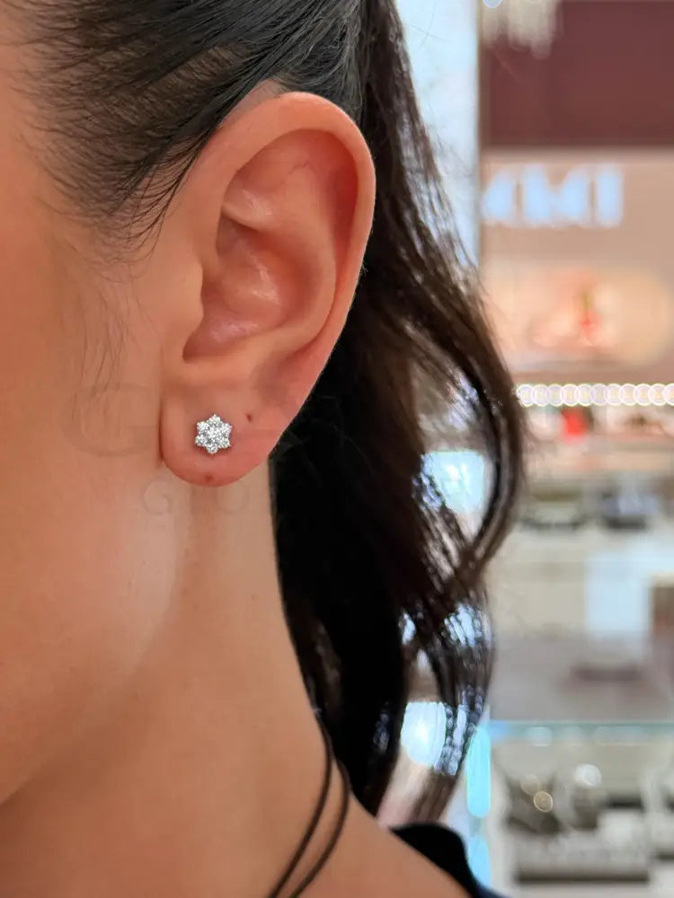 Orecchini Crivelli - Moretta in Oro Bianco con Diamanti 0,44 ct. - Orecchini