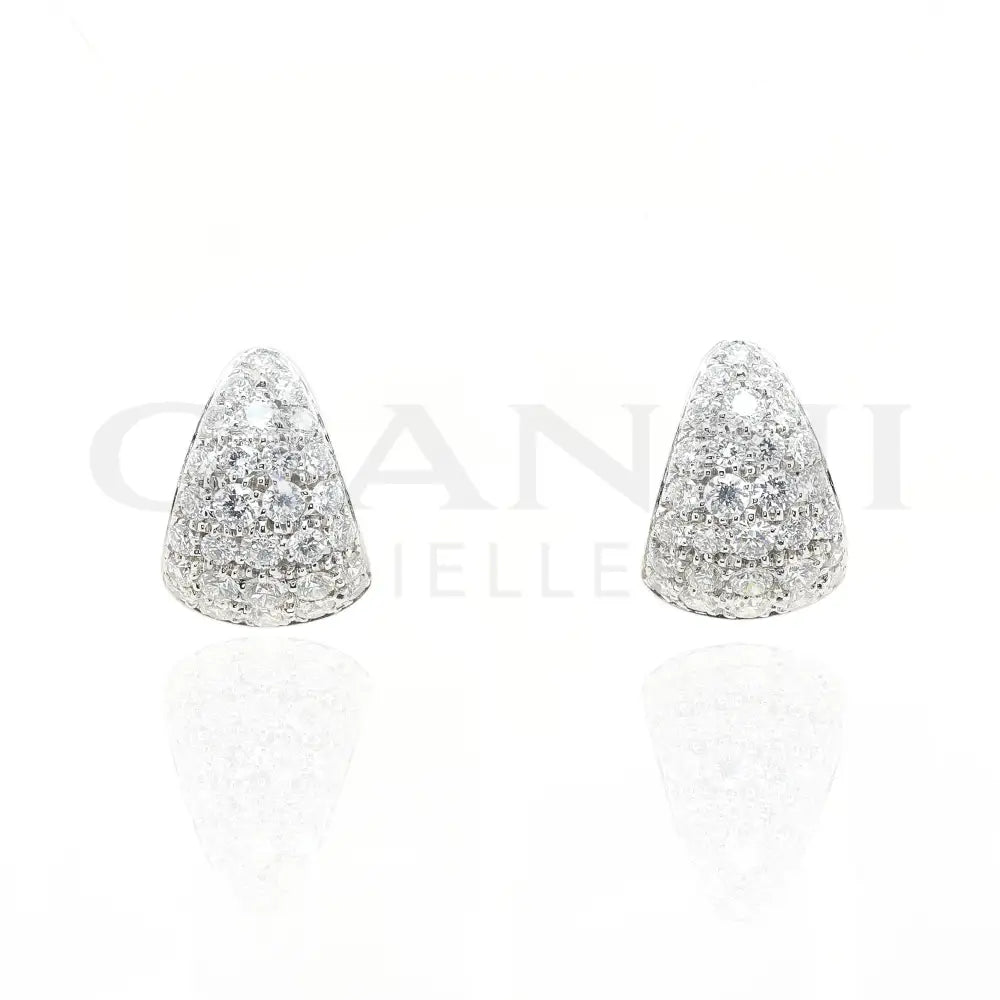 Orecchini Crivelli - Pavé in Oro Bianco con Diamanti Orecchini