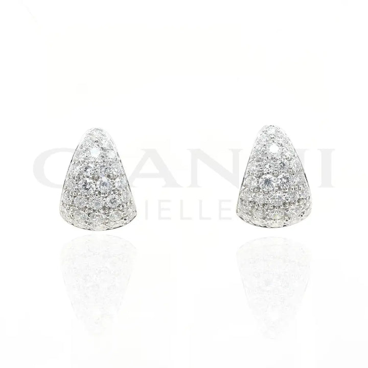 Orecchini Crivelli - Pavé in Oro Bianco con Diamanti Orecchini