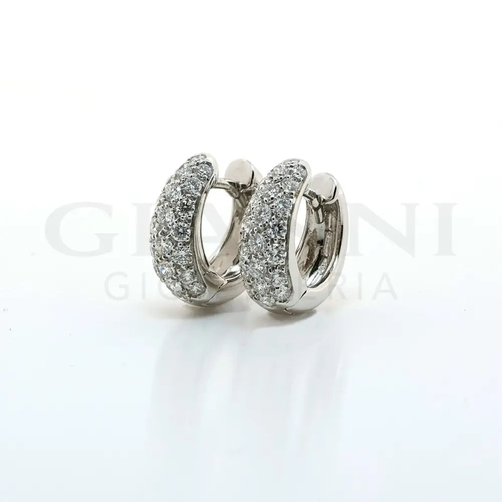 Orecchini Crivelli - Pavé in Oro Bianco con Diamanti Orecchini