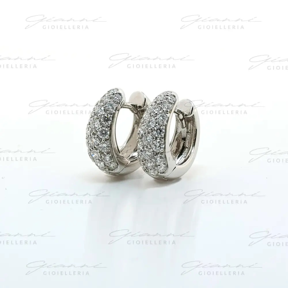 Orecchini Crivelli - Pavé in Oro Bianco con Diamanti Orecchini