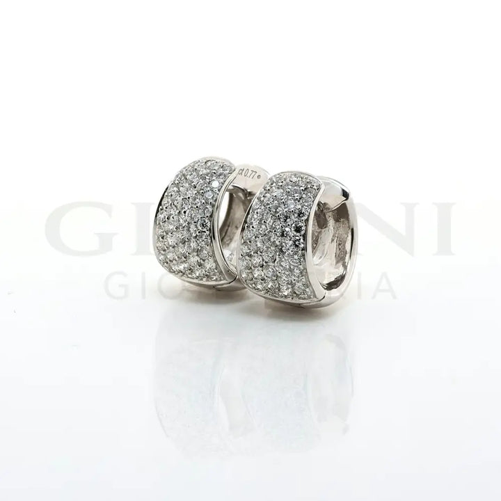 Orecchini Crivelli - Pavé in Oro Bianco e Diamanti Orecchini