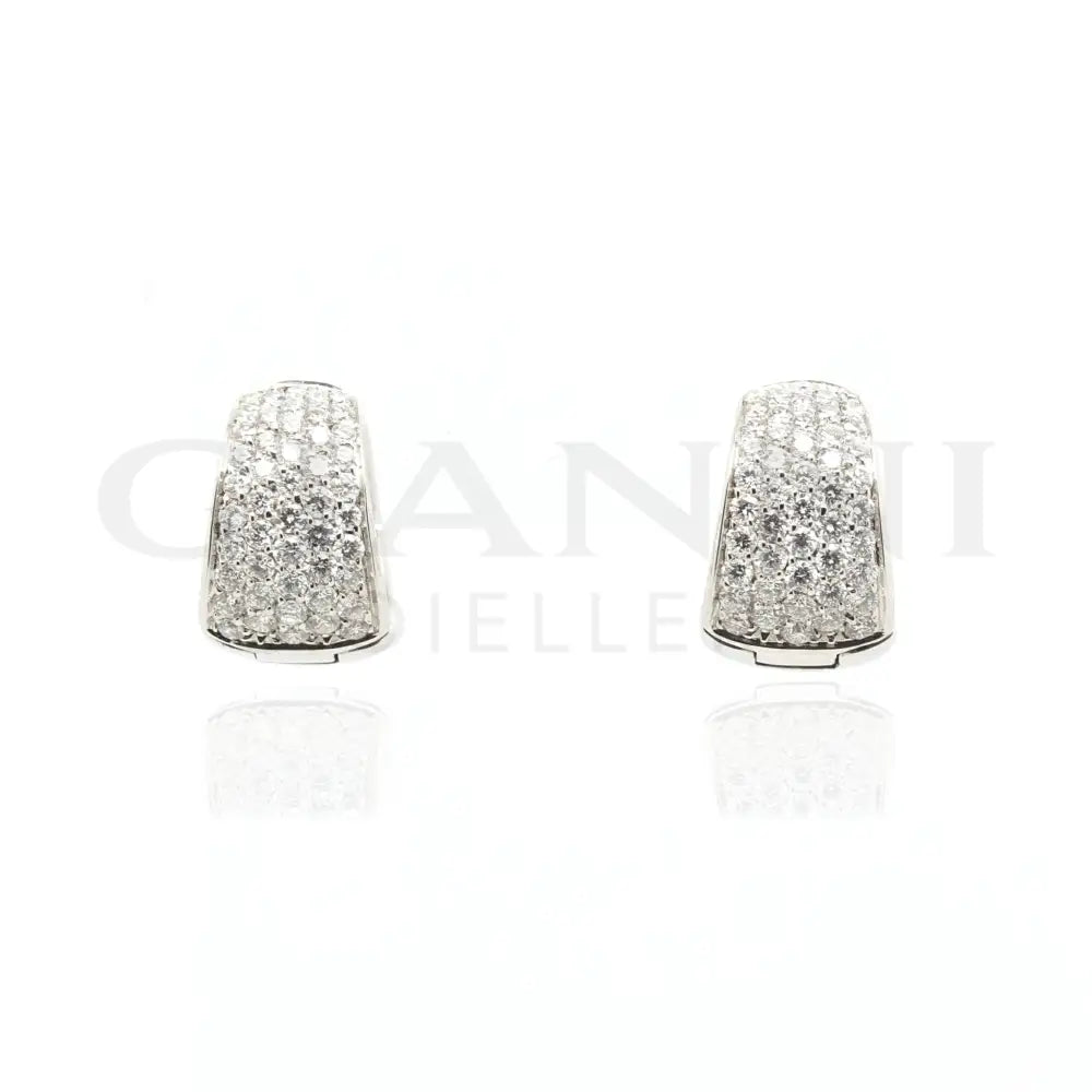 Orecchini Crivelli - Pavé in Oro Bianco e Diamanti Orecchini