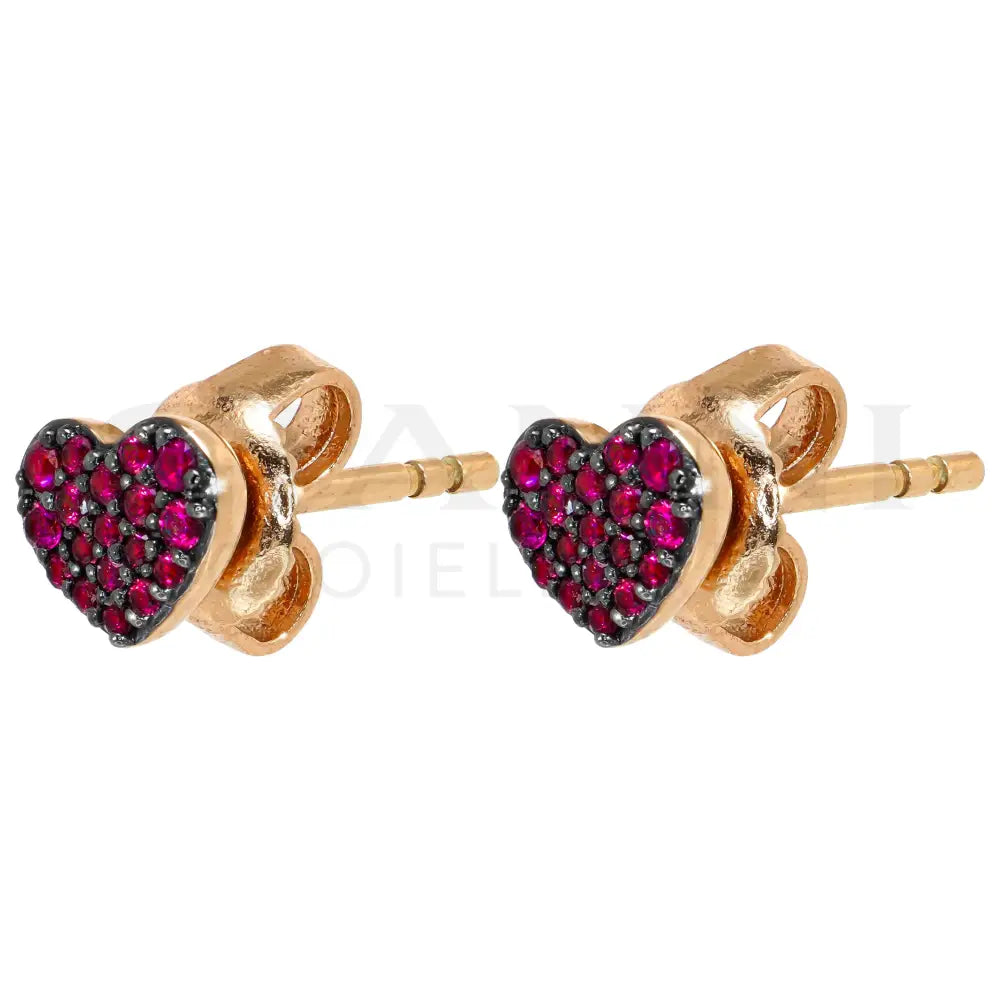Orecchini Crivelli - Pavé in Oro Rosa con Rubini Orecchini