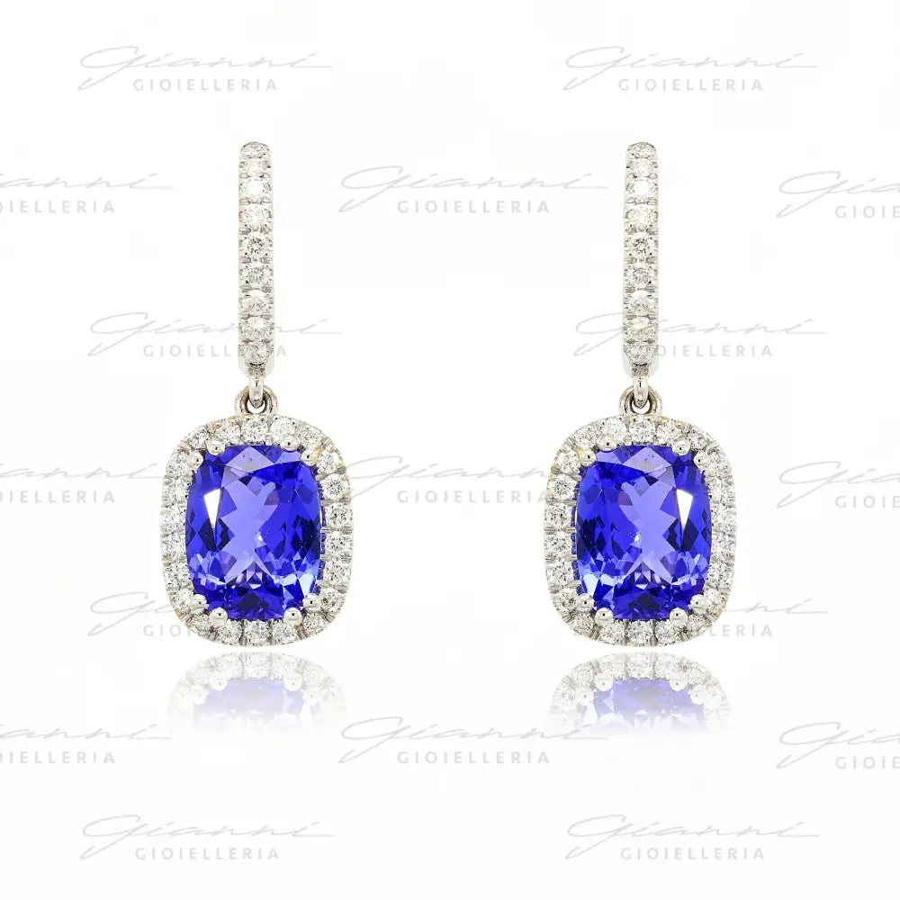 Orecchini Crivelli - Pendente in Oro Bianco con Tanzanite e Diamanti Orecchini