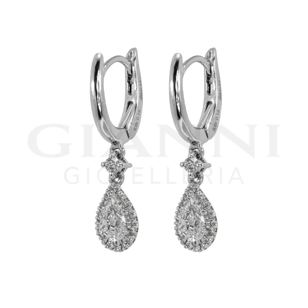 Orecchini Crivelli - Pendenti con Diamanti in Oro Bianco - Orecchini