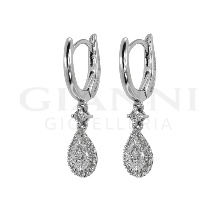 Orecchini Crivelli - Pendenti con Diamanti in Oro Bianco - Orecchini