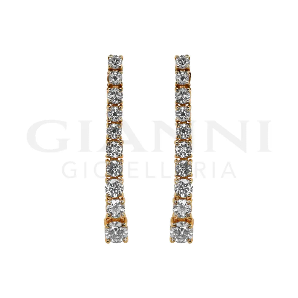 Orecchini Crivelli - Pendenti Degradé con Diamanti in Oro Rosa - Orecchini