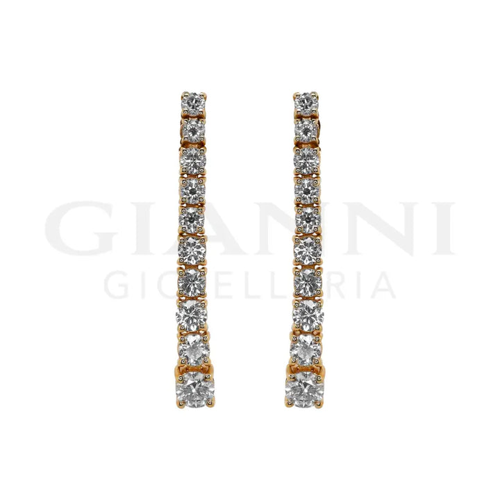 Orecchini Crivelli - Pendenti Degradé con Diamanti in Oro Rosa - Orecchini