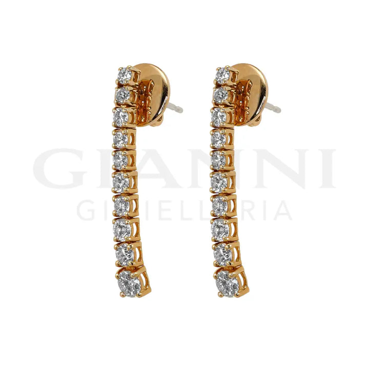 Orecchini Crivelli - Pendenti Degradé con Diamanti in Oro Rosa - Orecchini
