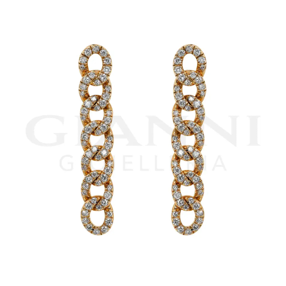 Orecchini Crivelli - Pendenti in Oro Rosa con Diamanti Orecchini