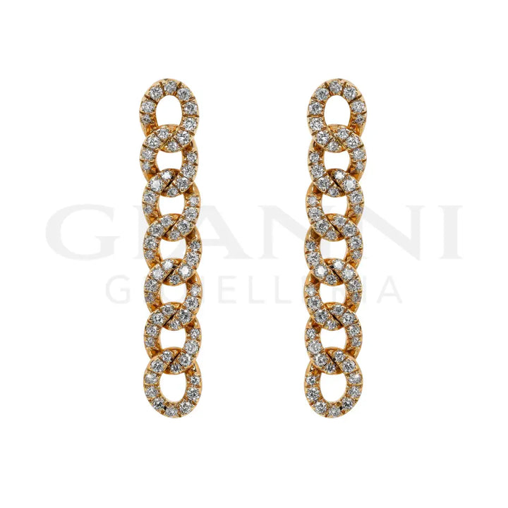 Orecchini Crivelli - Pendenti in Oro Rosa con Diamanti Orecchini