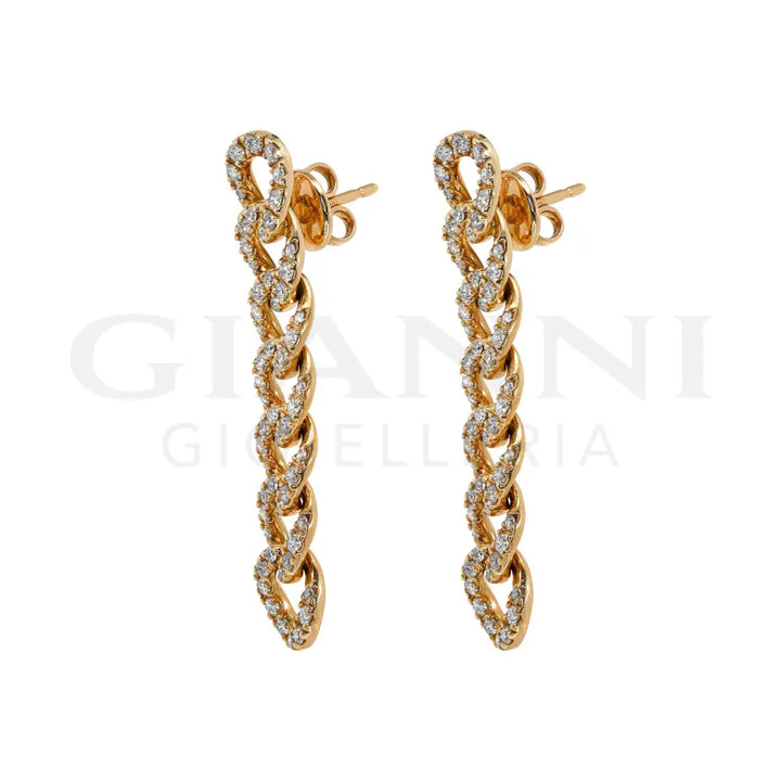 Orecchini Crivelli - Pendenti in Oro Rosa con Diamanti Orecchini
