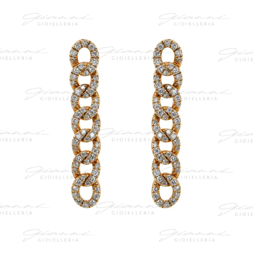 Orecchini Crivelli - Pendenti in Oro Rosa con Diamanti Orecchini