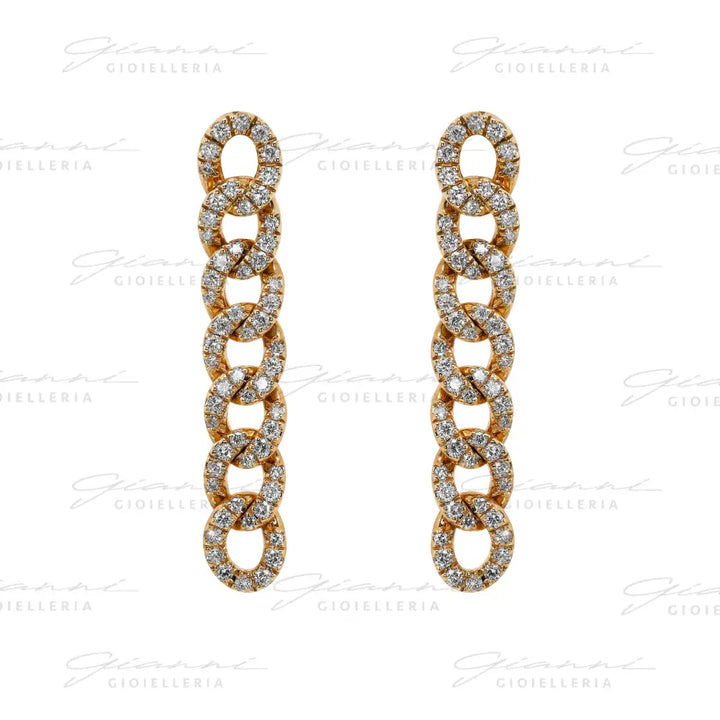 Orecchini Crivelli - Pendenti in Oro Rosa con Diamanti Orecchini