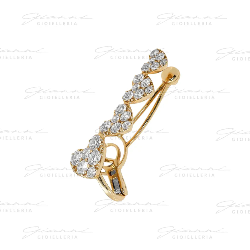 Orecchini Crivelli - Pendenti spaiati a forma di Cuore in Oro Rosa con Diamanti Orecchini