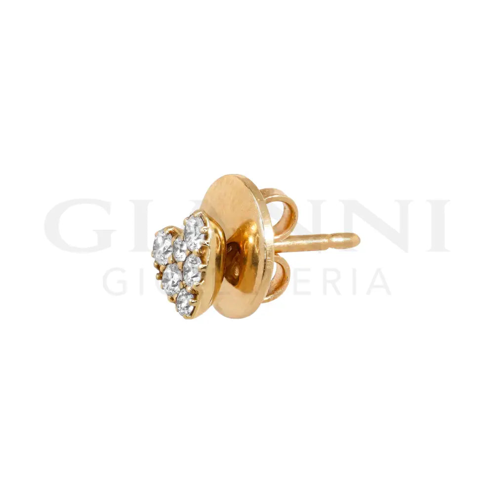 Orecchini Crivelli - Pendenti spaiati a forma di Cuore in Oro Rosa con Diamanti Orecchini