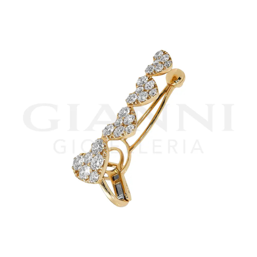Orecchini Crivelli - Pendenti spaiati a forma di Cuore in Oro Rosa con Diamanti Orecchini