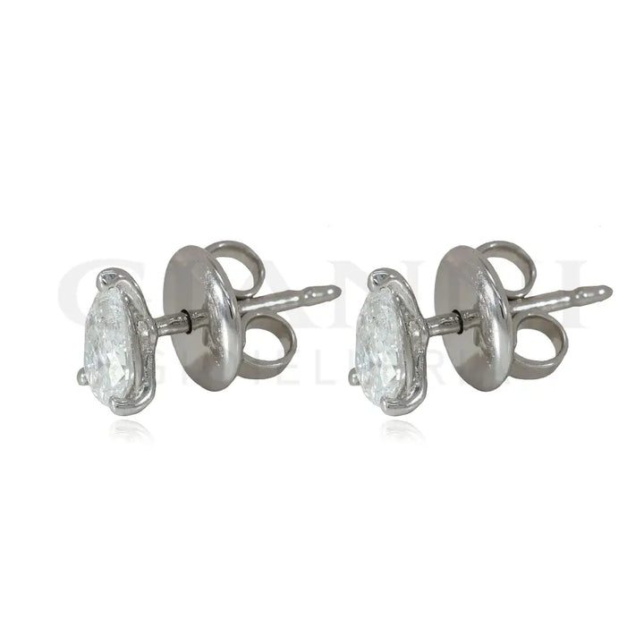 Orecchini Crivelli - Punto Luce in Oro Bianco con Diamante taglio Goccia Orecchini