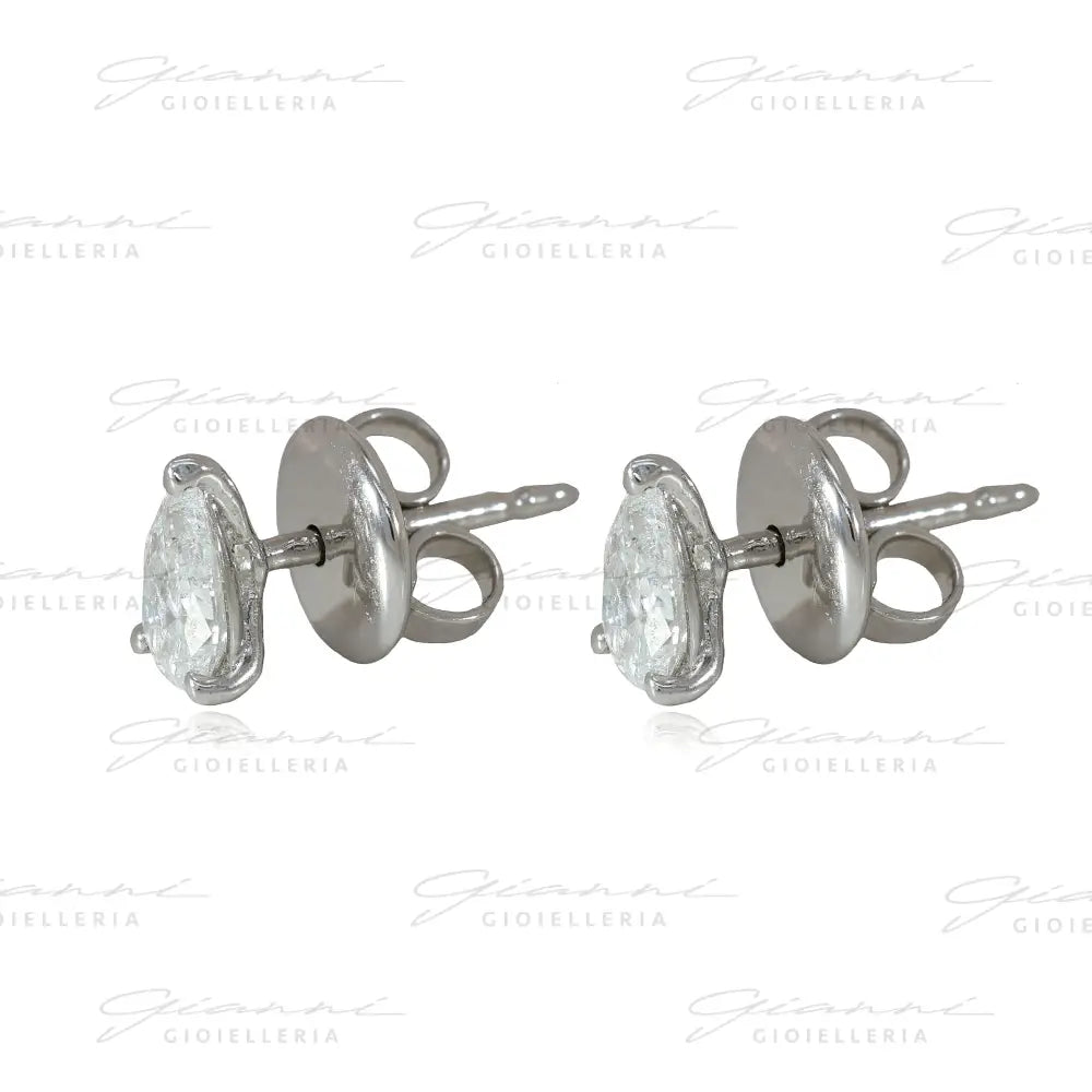 Orecchini Crivelli - Punto Luce in Oro Bianco con Diamante taglio Goccia Orecchini