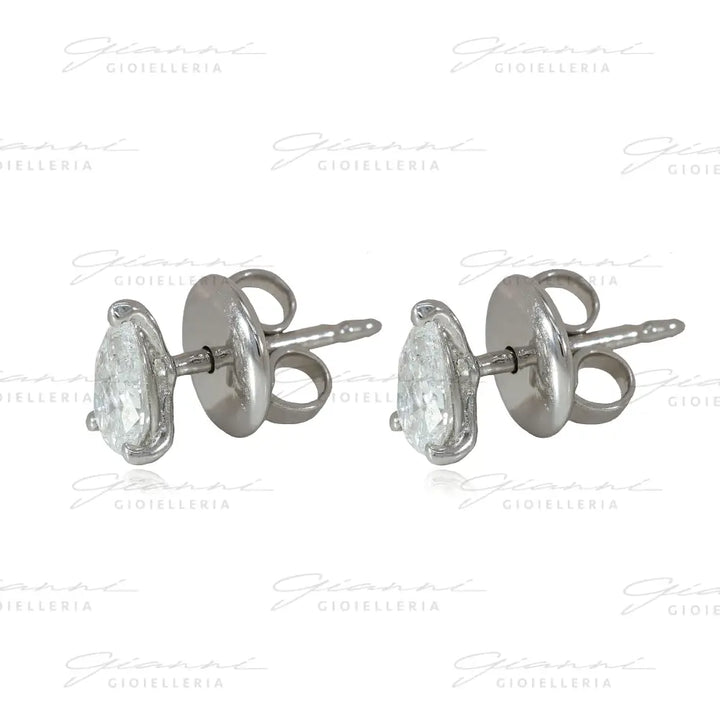 Orecchini Crivelli - Punto Luce in Oro Bianco con Diamante taglio Goccia Orecchini