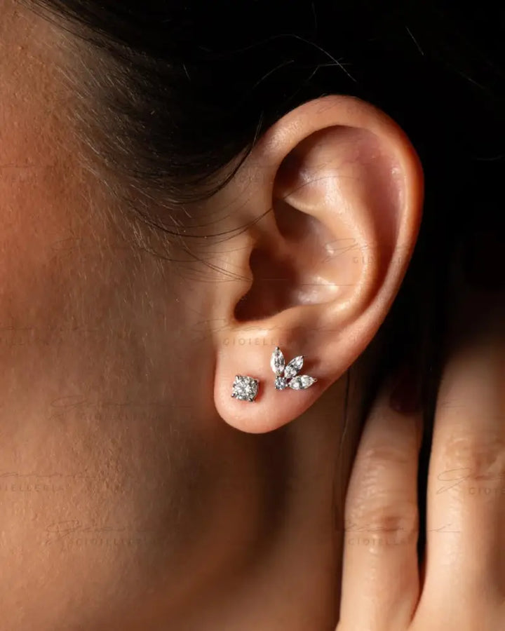 Orecchini Crivelli - Punto luce in Oro Bianco con Diamanti Orecchini