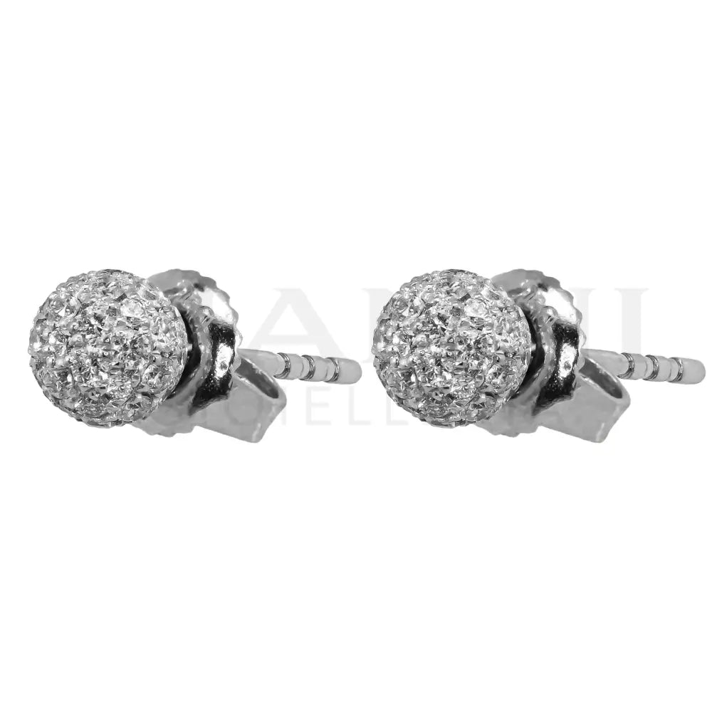 Orecchini Crivelli - Sfera con Pavé di Diamanti in Oro Bianco Orecchini