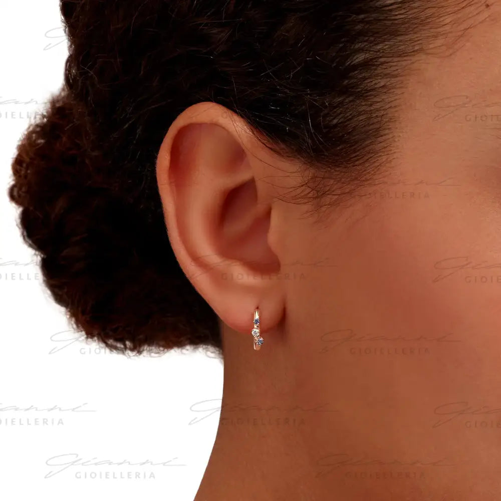 Orecchini DoDo - Hoop oro rosa zaffiri & diamanti Orecchini