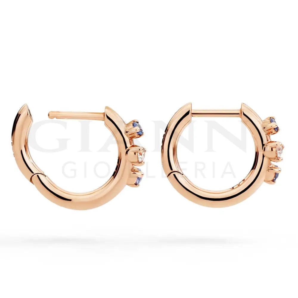 Orecchini DoDo - Hoop oro rosa zaffiri & diamanti Orecchini