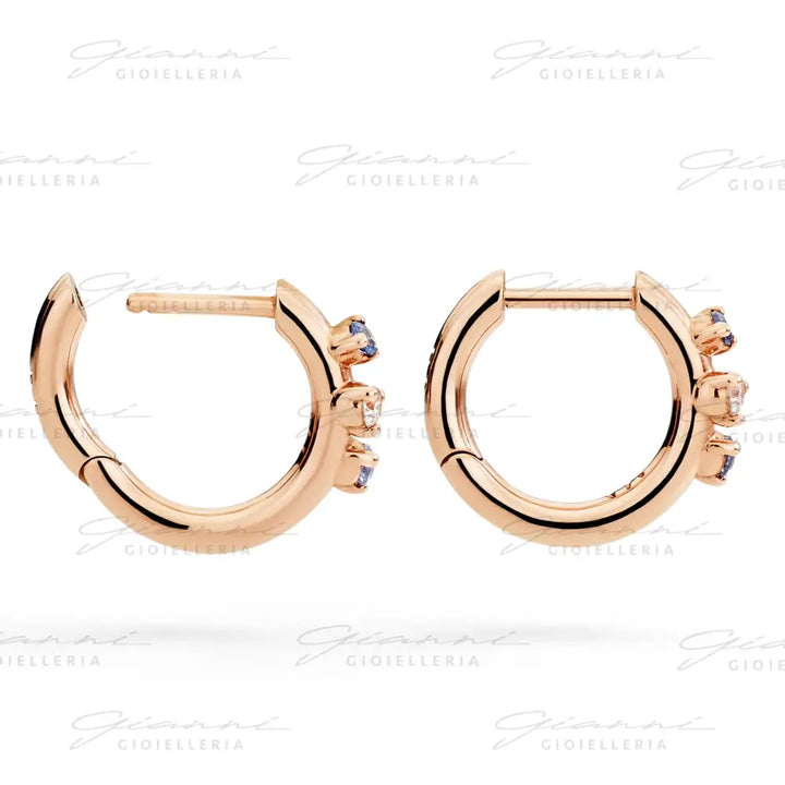 Orecchini DoDo - Hoop oro rosa zaffiri & diamanti Orecchini
