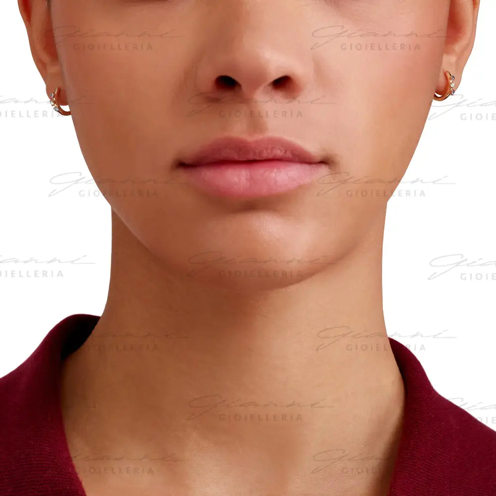 Orecchini DoDo - Hoop oro rosa zaffiri & diamanti Orecchini