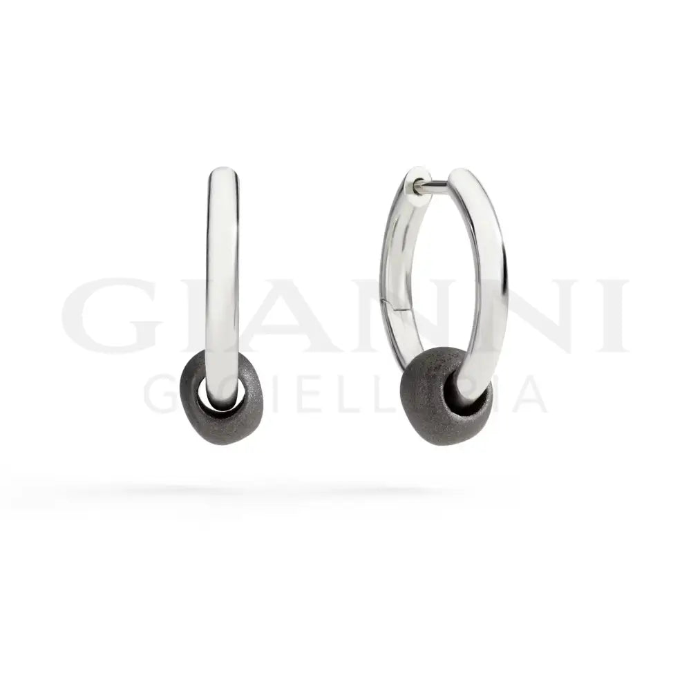 Orecchini DoDo - Hoop pepita argento & titanio Orecchini
